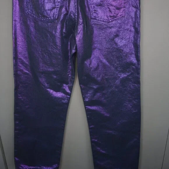 New Levi's Premium Candy Coated Ribcage Straight Ankle Jeans in Purple size 24